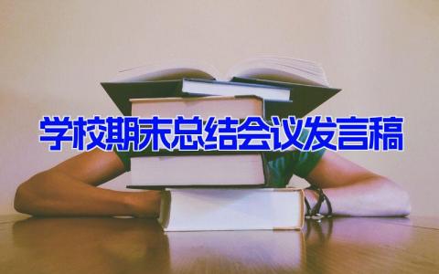 学校期末工作总结会议发言稿(12篇）