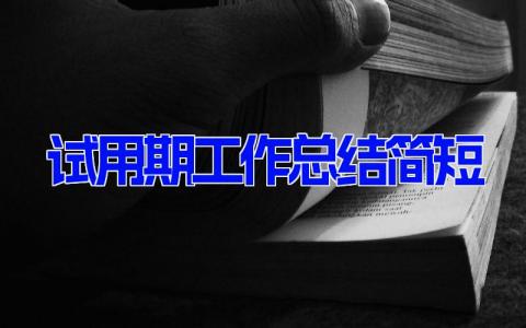 试用期工作总结简短 员工简短试用期个人总结(19篇）