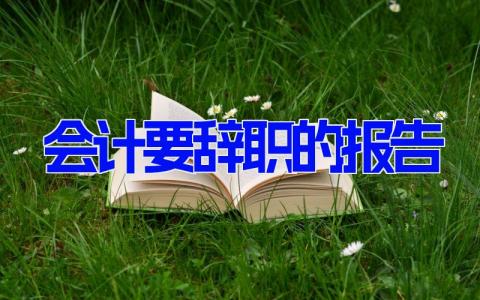 会计要辞职的报告 会计辞职说明范文(5篇）