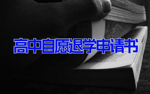 高中自愿退学申请书(3篇）