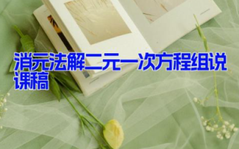 消元法解二元一次方程组说课稿3篇