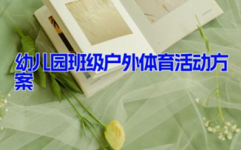 幼儿园班级户外体育活动方案15篇